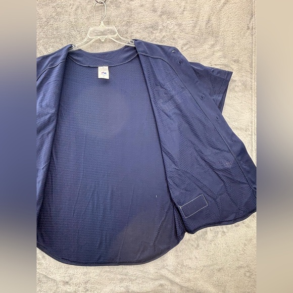 VTG NWT Atlanta Braves Majestic USA Made Jersey Adult XL Blue MLB Team Apparel - Picture 10 of 16